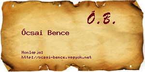 Ócsai Bence névjegykártya
